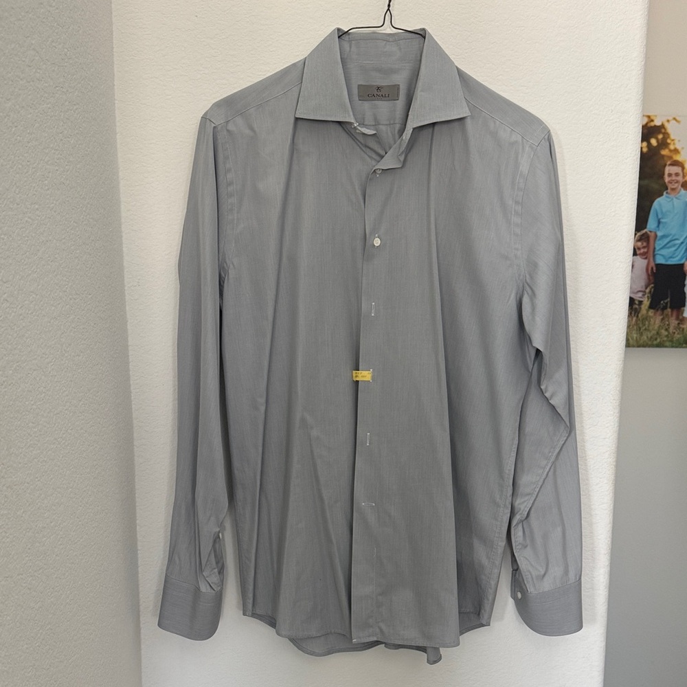Canali Elegant Gray Dress Shirt